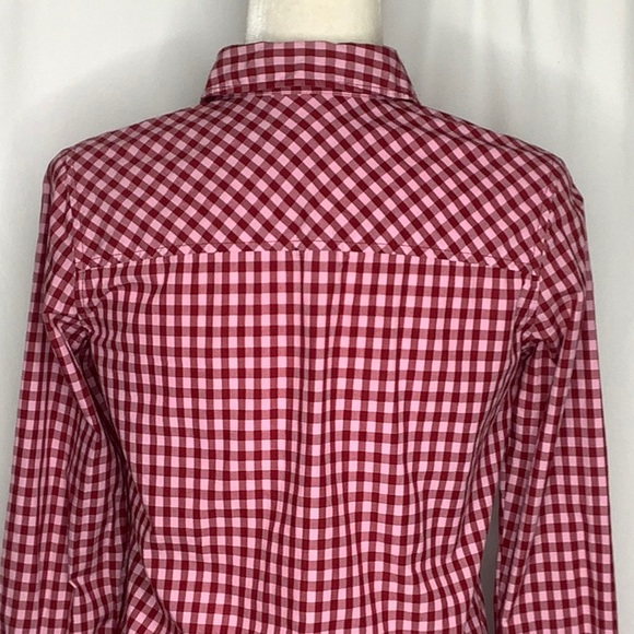 J. Crew Boy Fit Gingham Button Down Shirt Size 0 Peter Pan Collar - Picture 5 of 15